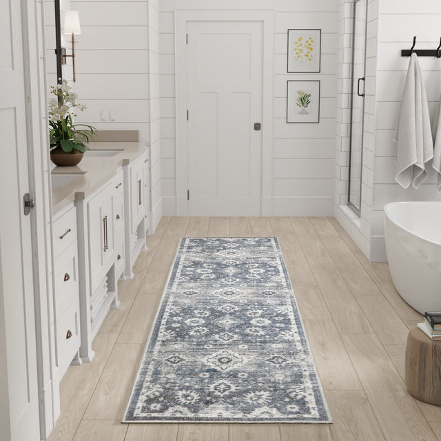 Nourison Astra Machine Washable ASW19 Machine Made Denim Rug