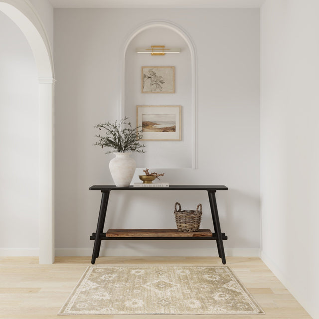 Nourison Astra Machine Washable ASW19 Machine Made Ivory, Gold Rug