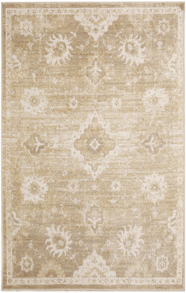 Nourison Astra Machine Washable ASW19 Machine Made Ivory, Gold Rug