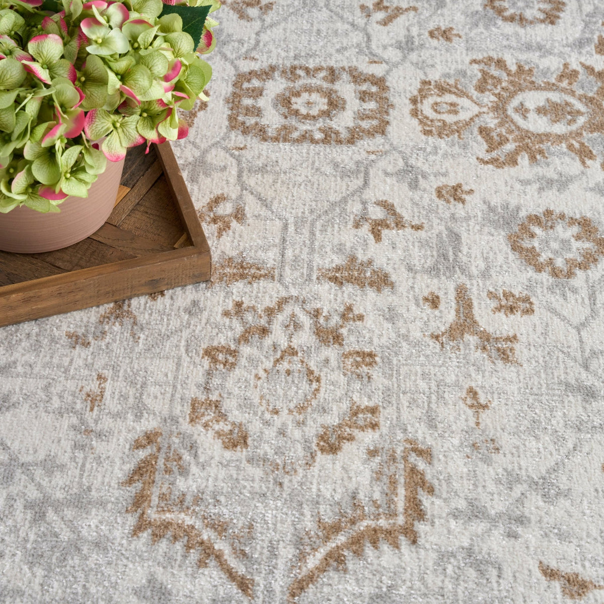 Nourison Astra Machine Washable ASW20 Machine Made Grey Rug