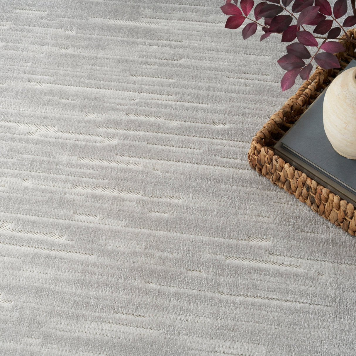 Nourison Care Free Caf04 Light Grey Rug - Nourison - 99446972590