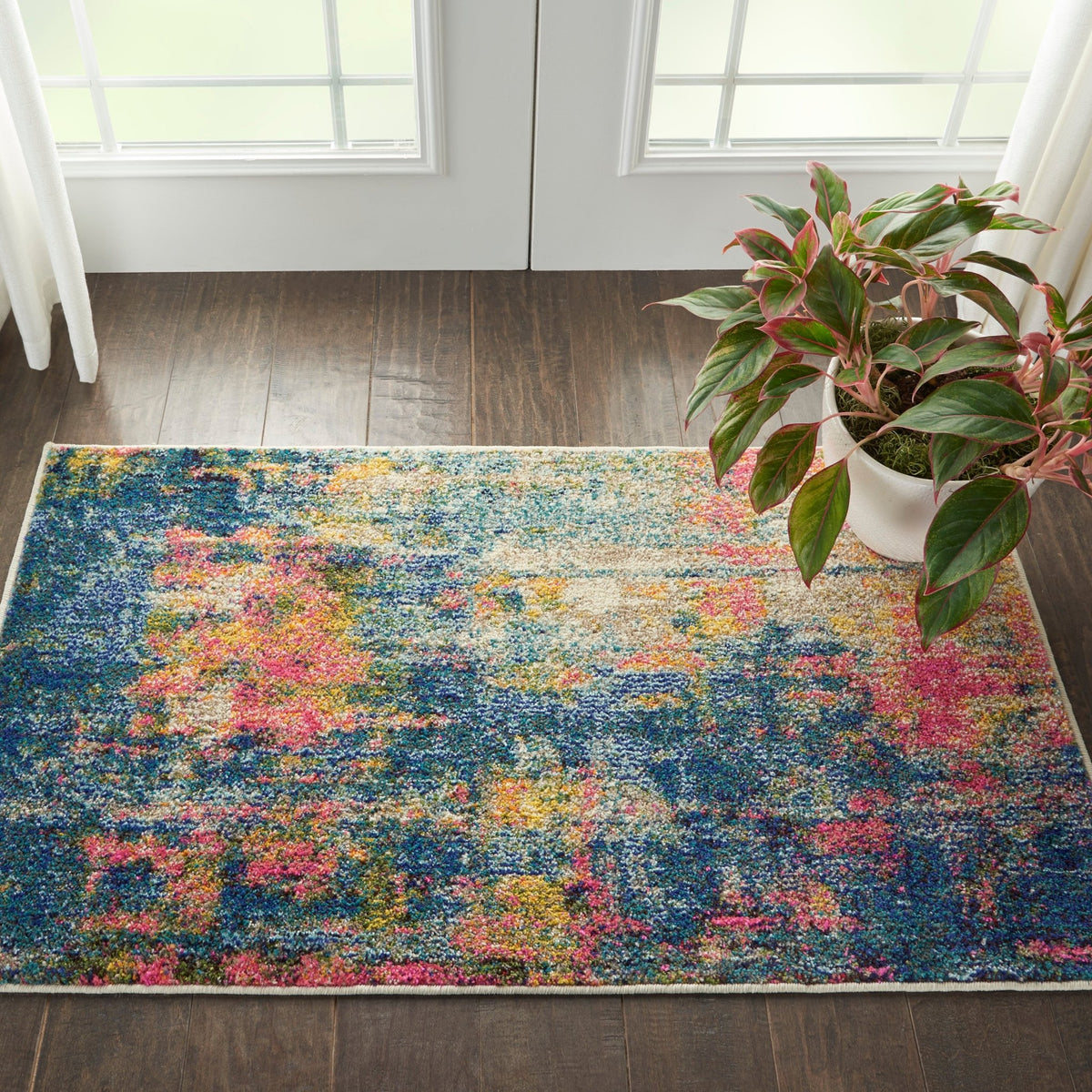 Nourison Celestial CES09 Machine Made Blue, Yellow Rug - 99446482693