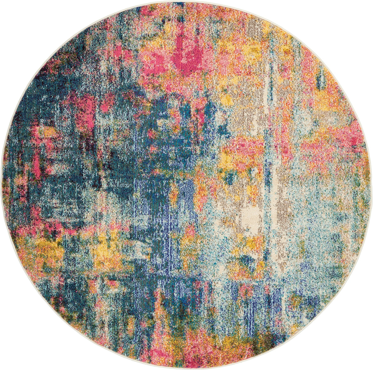 Nourison Celestial CES09 Machine Made Blue, Yellow Rug - 99446482723