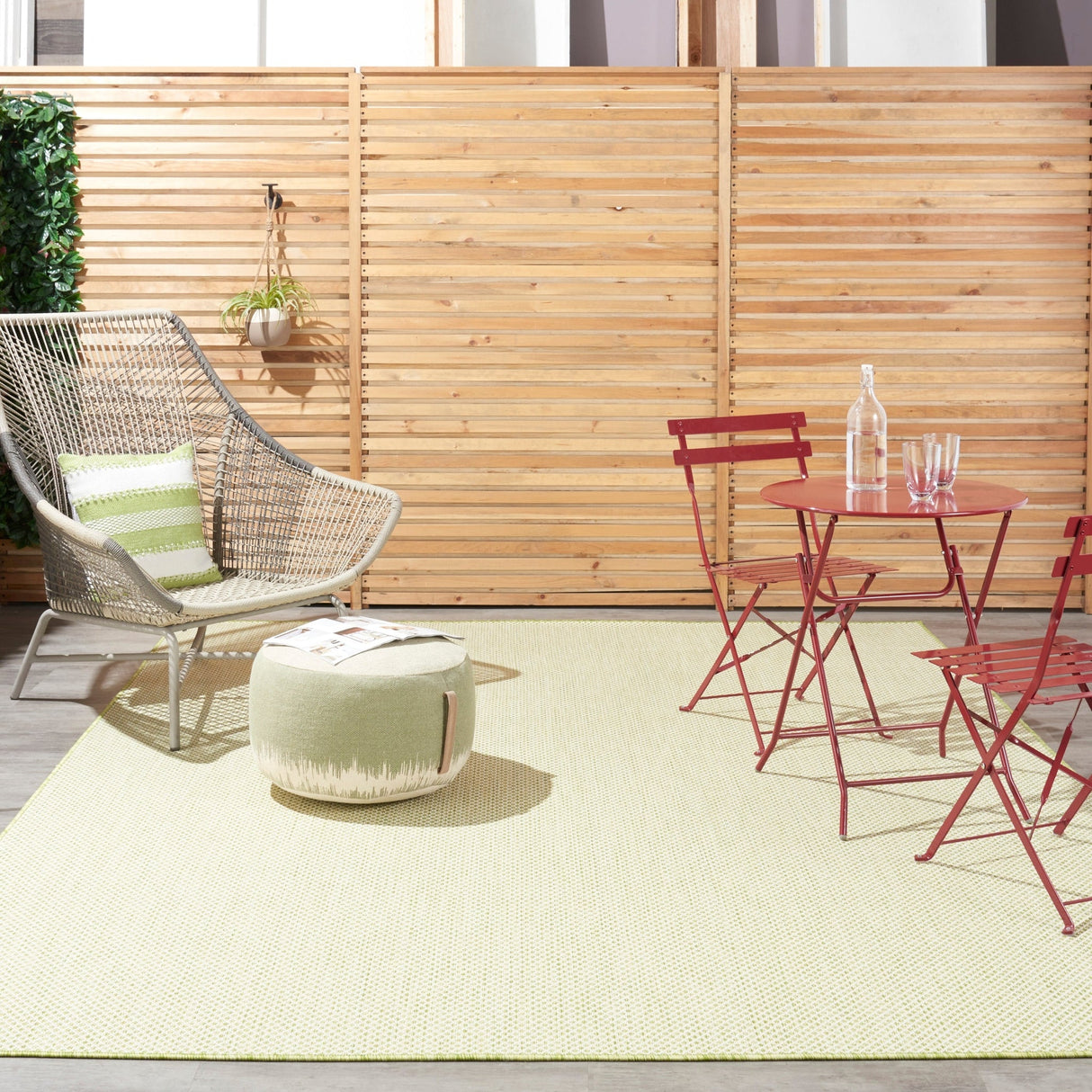 Nourison Courtyard Cou01 Ivory Green Rugs - Nourison - 99446841919