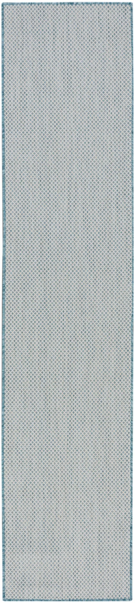 Nourison Courtyard COU01 Machine Made Ivory, Aqua Rug - 99446161086