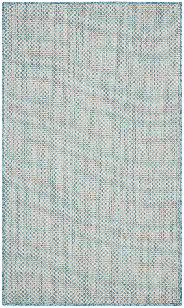 Nourison Courtyard COU01 Machine Made Ivory, Aqua Rug - 99446841650