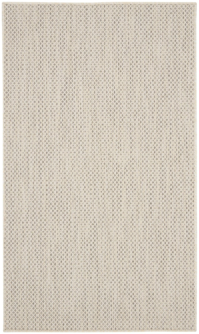 Nourison Courtyard COU01 Machine Made Ivory, Silver Rug - 99446842053