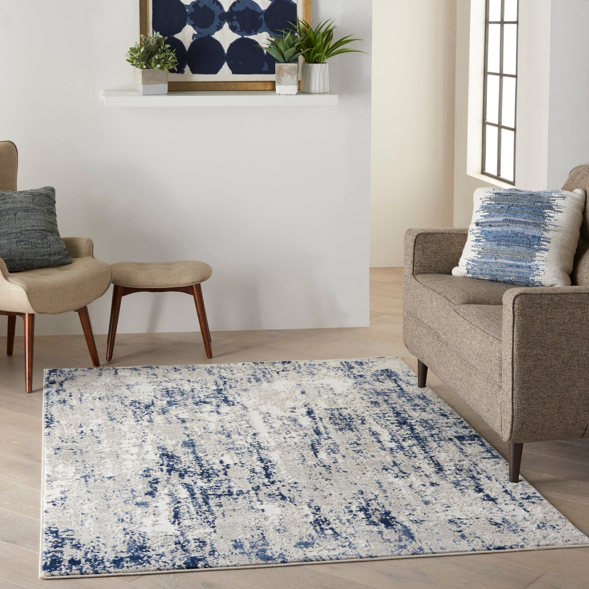 Nourison Cyrus Cyr03 Ivory/Navy Rugs - Nourison - 99446795687