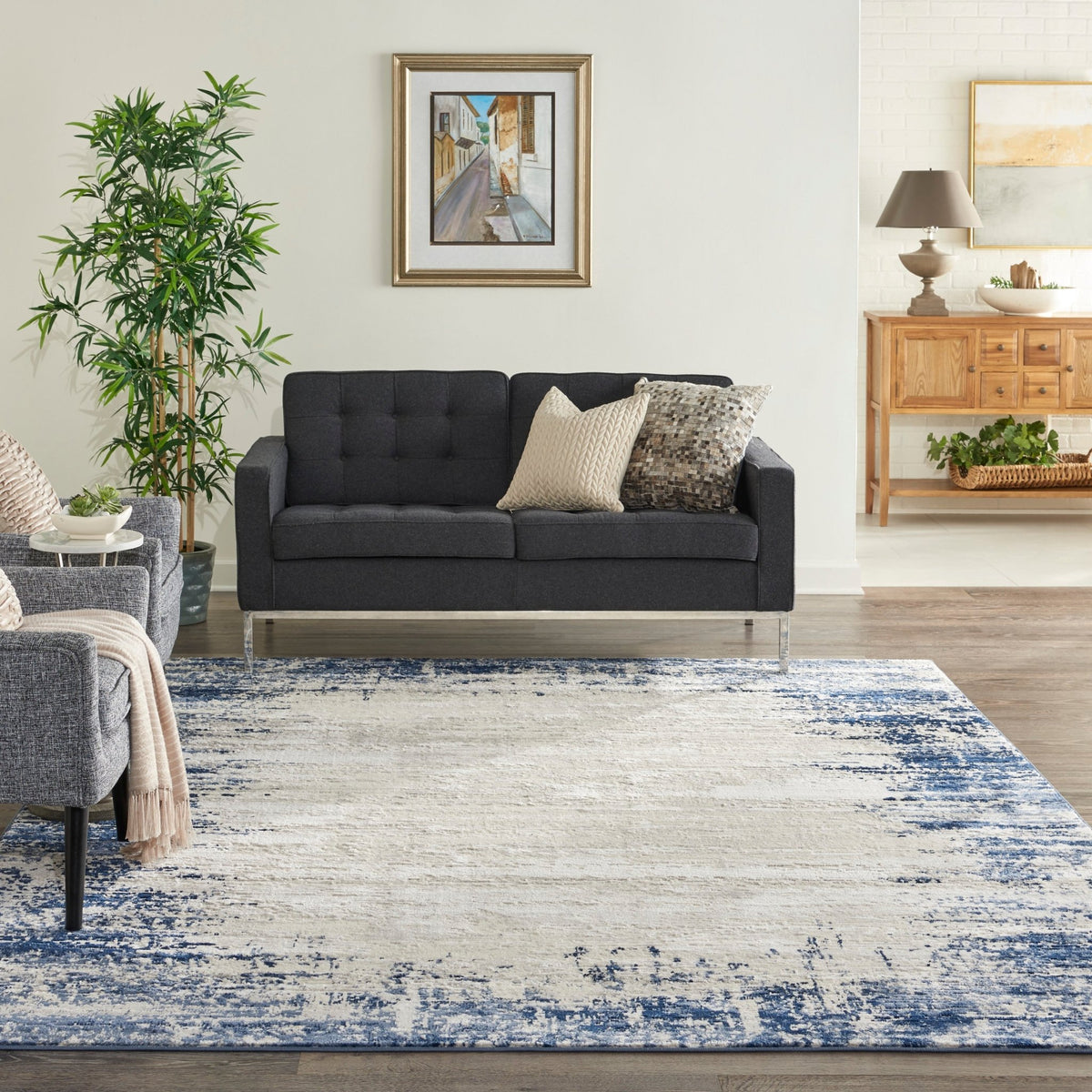 Nourison Cyrus Cyr04 Ivory/Navy Rugs - Nourison - 99446795724