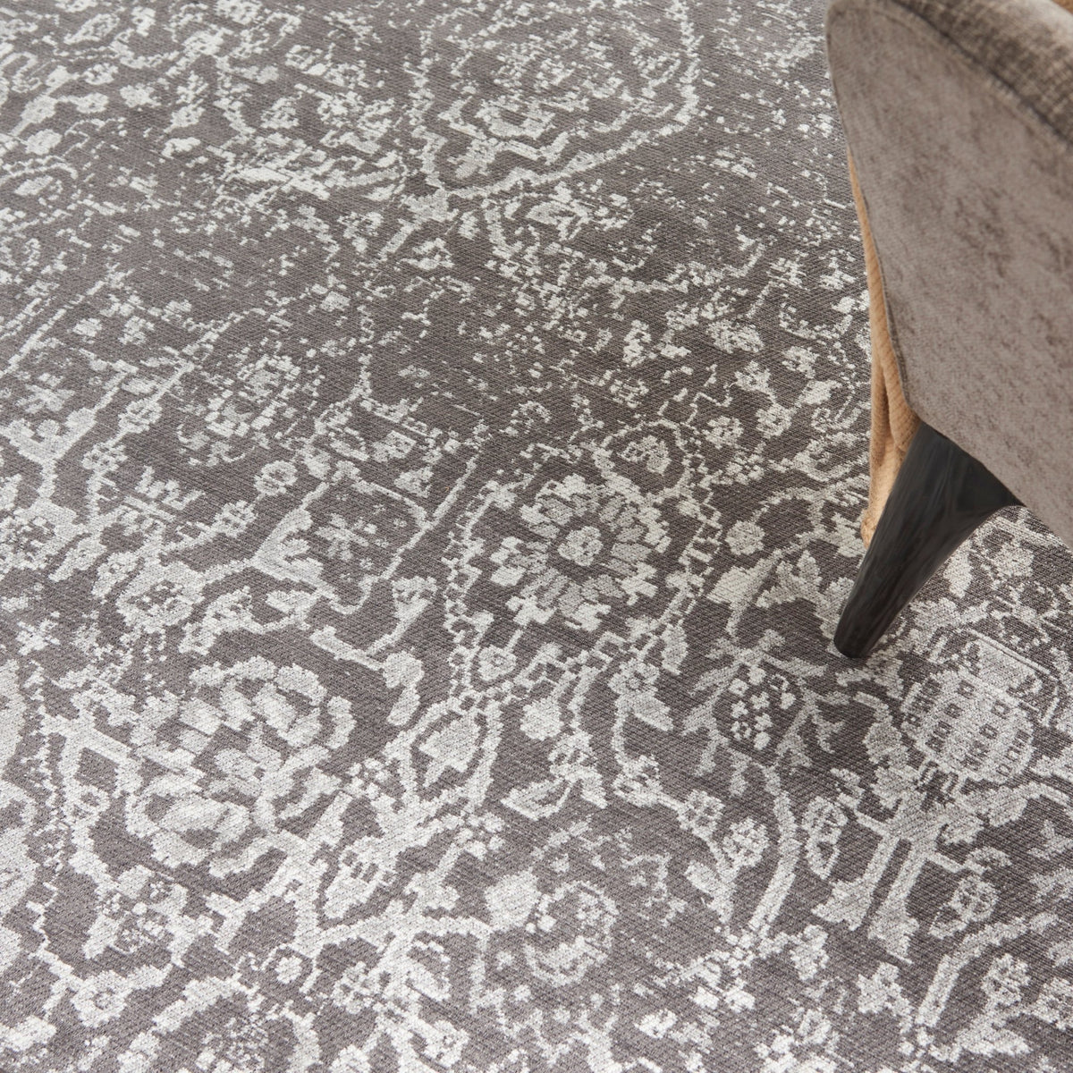 Nourison Damask Das06 Dark Grey Rug - Nourison - 99446787941