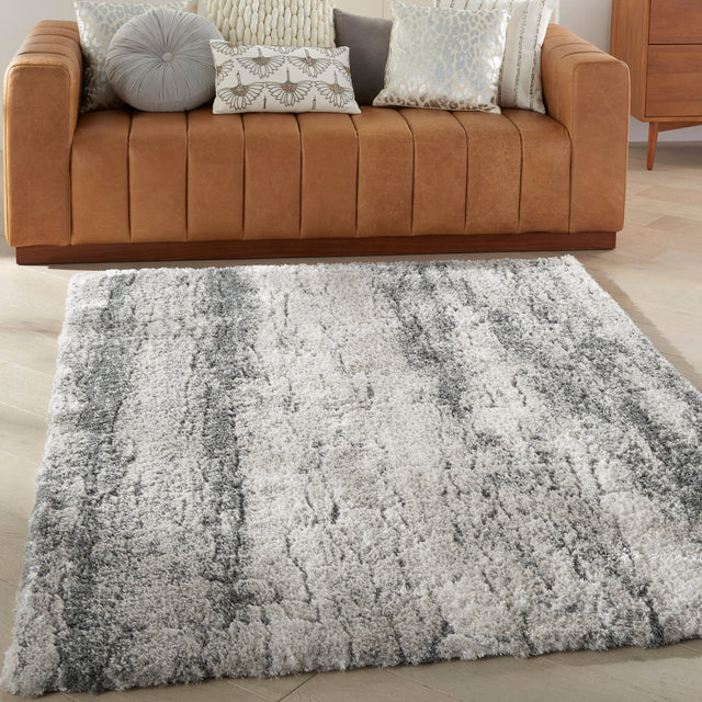 Nourison Dreamy Shag Drs01 Ivory/Charcoal Rugs - Nourison - 99446878243