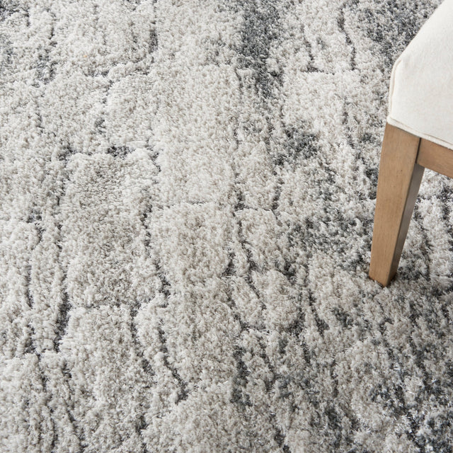 Nourison Dreamy Shag Drs01 Ivory/Charcoal Rugs - Nourison - 99446878243