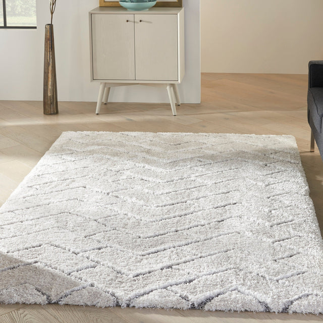 Nourison Dreamy Shag Drs03 Ivory/Grey Rugs - Nourison - 99446878328