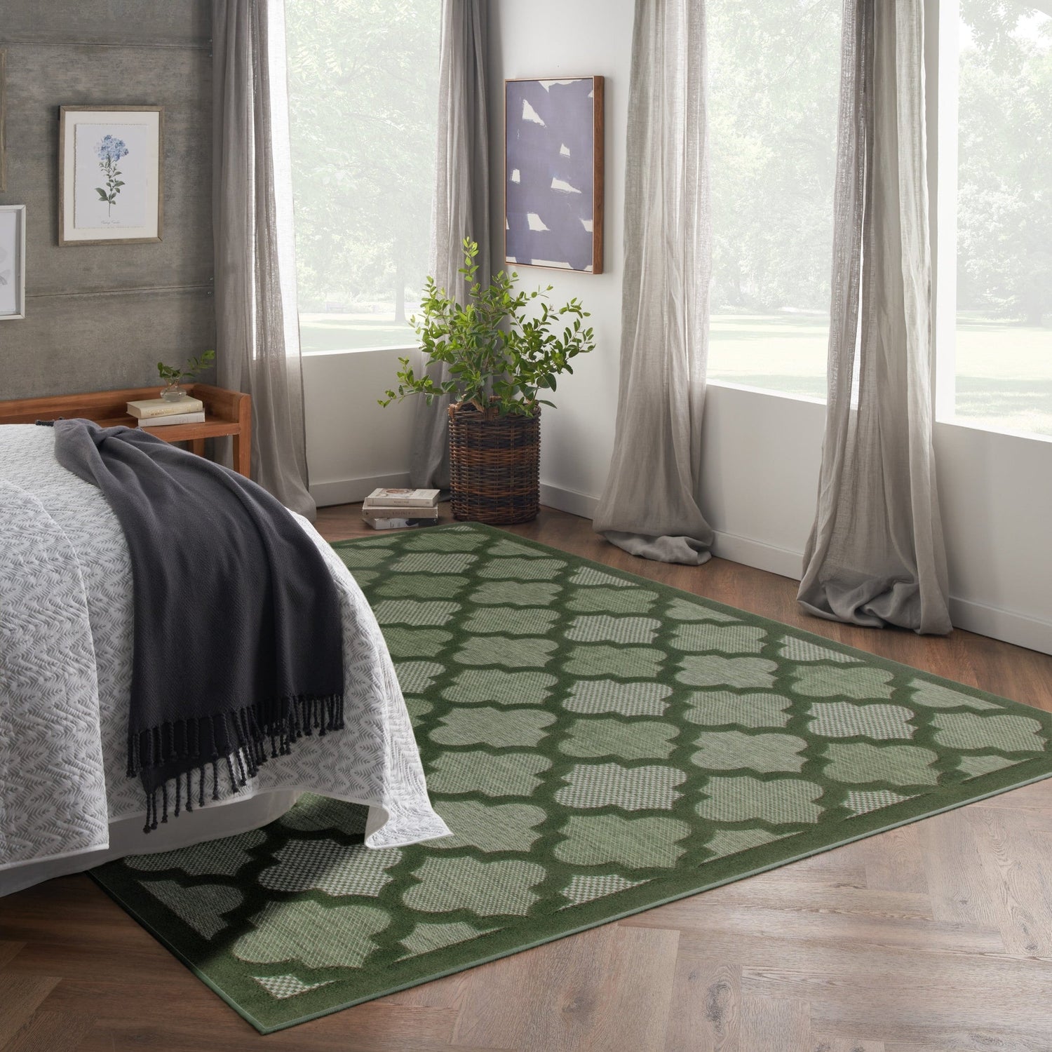 Nourison Easy Care Nes01 Green Rug - Nourison - 99446945044