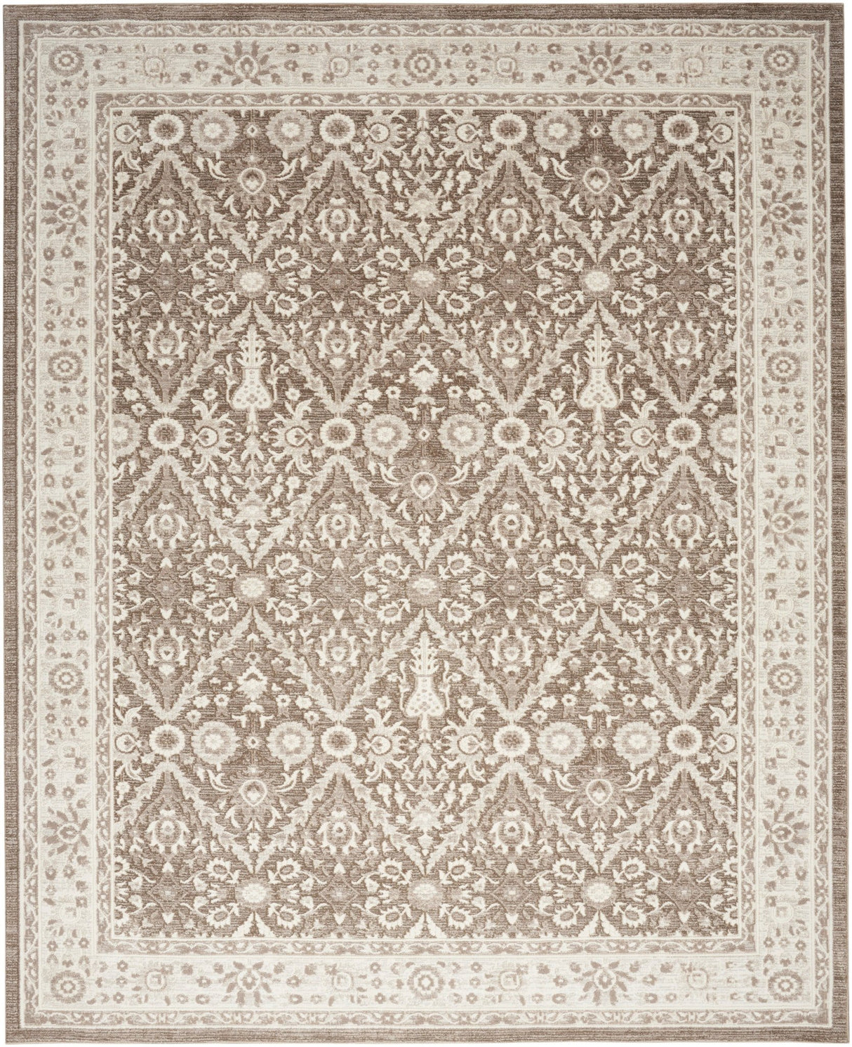 Nourison Eco Cycle Ecy04 Ivory Mocha Rug - Nourison - 99446980205