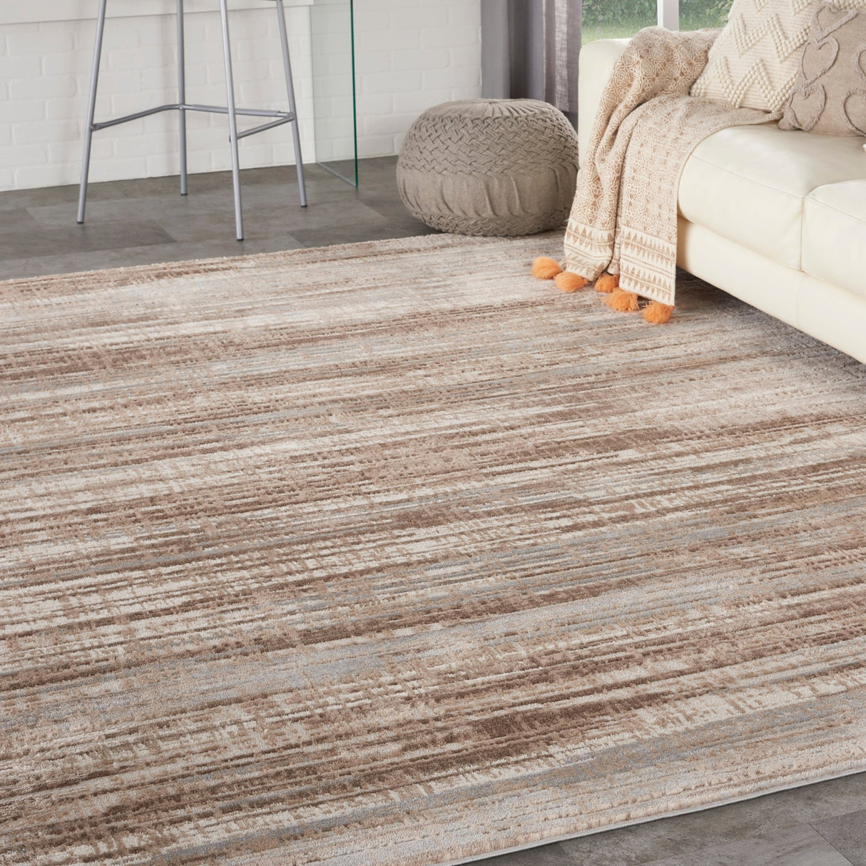 Nourison Elation Etn01 Ivory Grey Rugs - Nourison - 99446837653