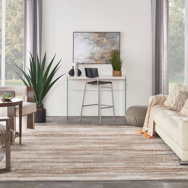 Nourison Elation Etn01 Ivory Grey Rugs - Nourison - 99446837820