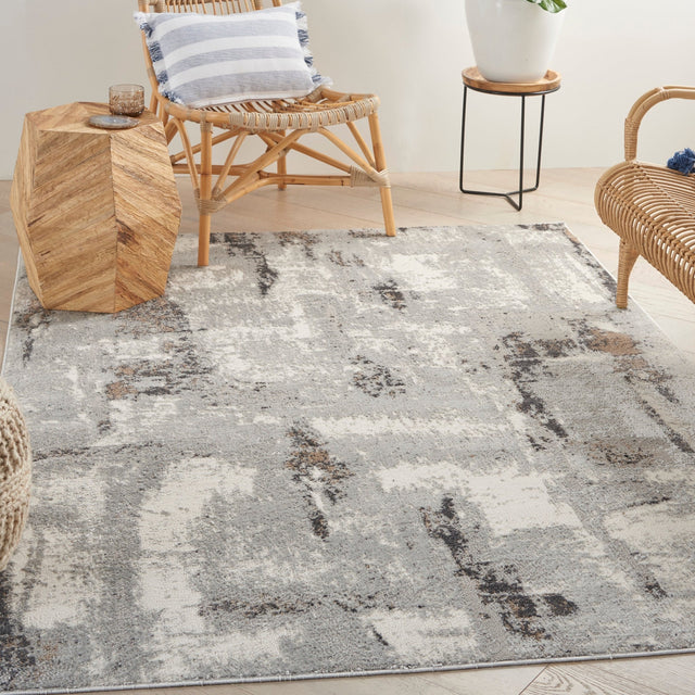 Nourison Elation Etn06 Grey Ivory Rugs - Nourison - 99446840523
