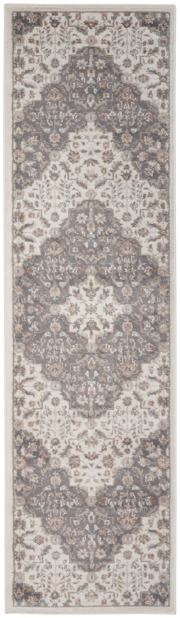 Nourison Elation Etn08 Ivory Grey Rugs - Nourison - 99446840745