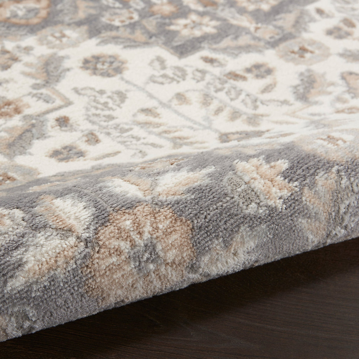 Nourison Elation Etn08 Ivory Grey Rugs - Nourison - 99446840745