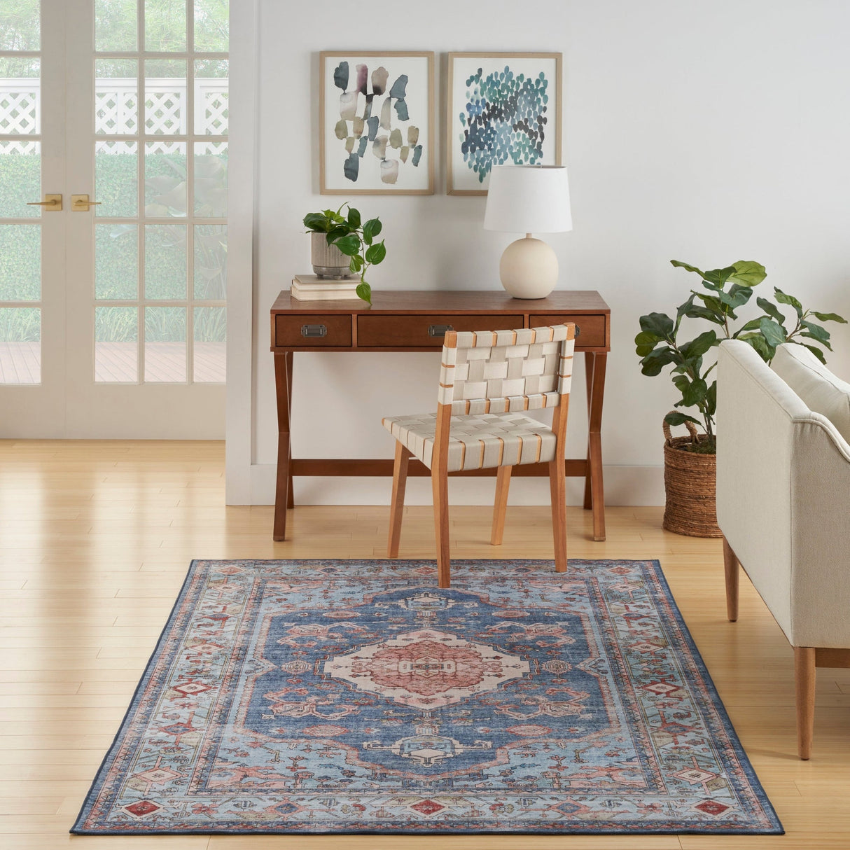 Nourison Fulton Ful11 Blue Rug - Nourison - 99446899842