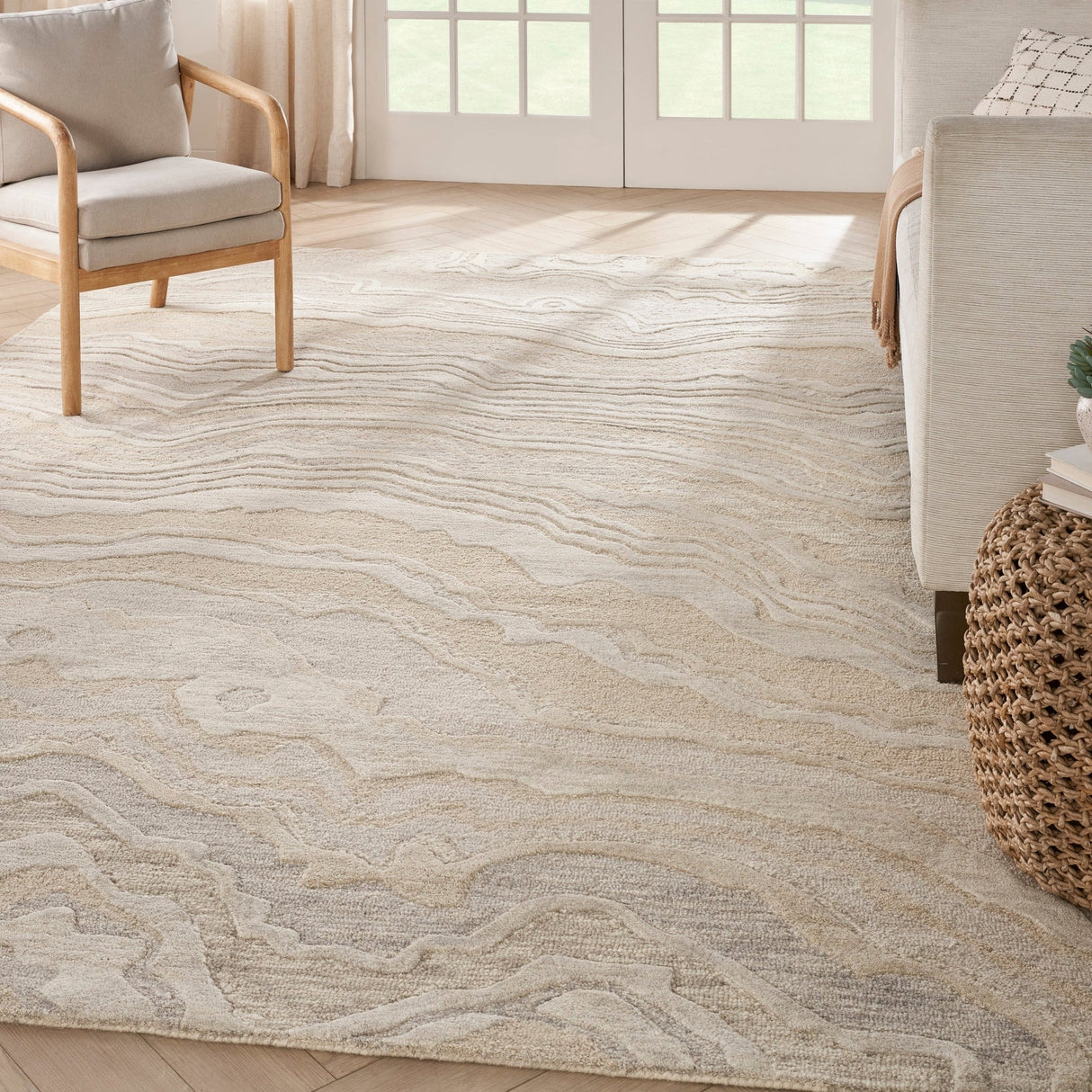 Nourison Graceful Gru01 Beige Rug - Nourison - 99446939050
