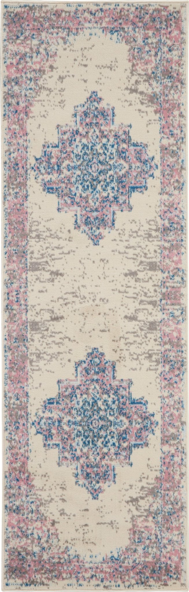 Nourison Grafix Grf14 Ivory/Pink Rug - Nourison - 99446477873