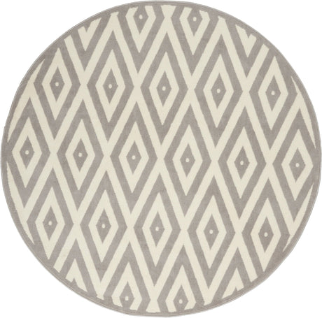 Nourison Grafix Grf18 White/Grey Rug - Nourison - 99446719492