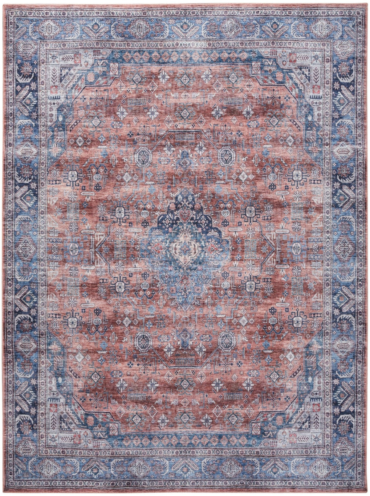 Nourison Grand Washables Grw01 Blue Multicolor Rug - Nourison - 99446102218