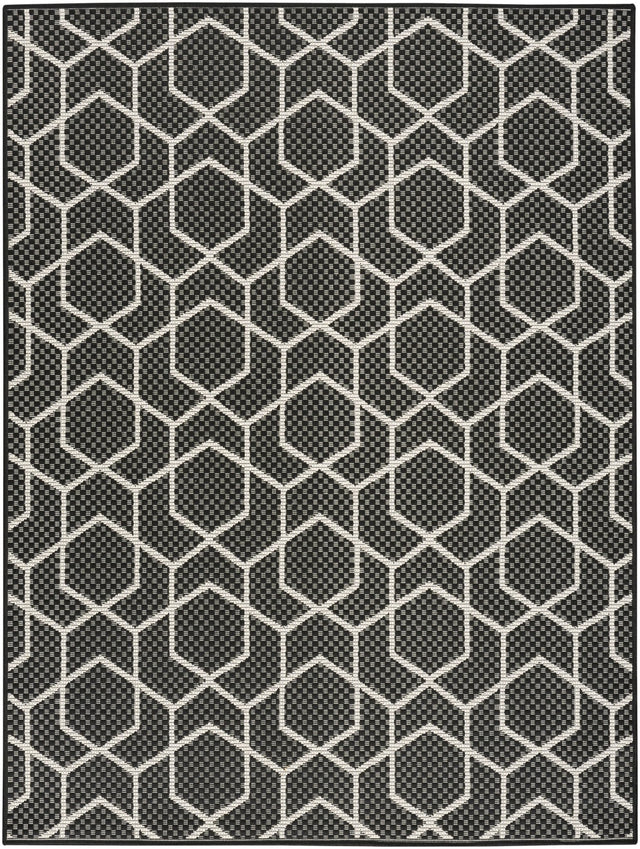 Nourison Horizon Indoor/Outdoor HOZ01 Black Contemporary Area Rugs