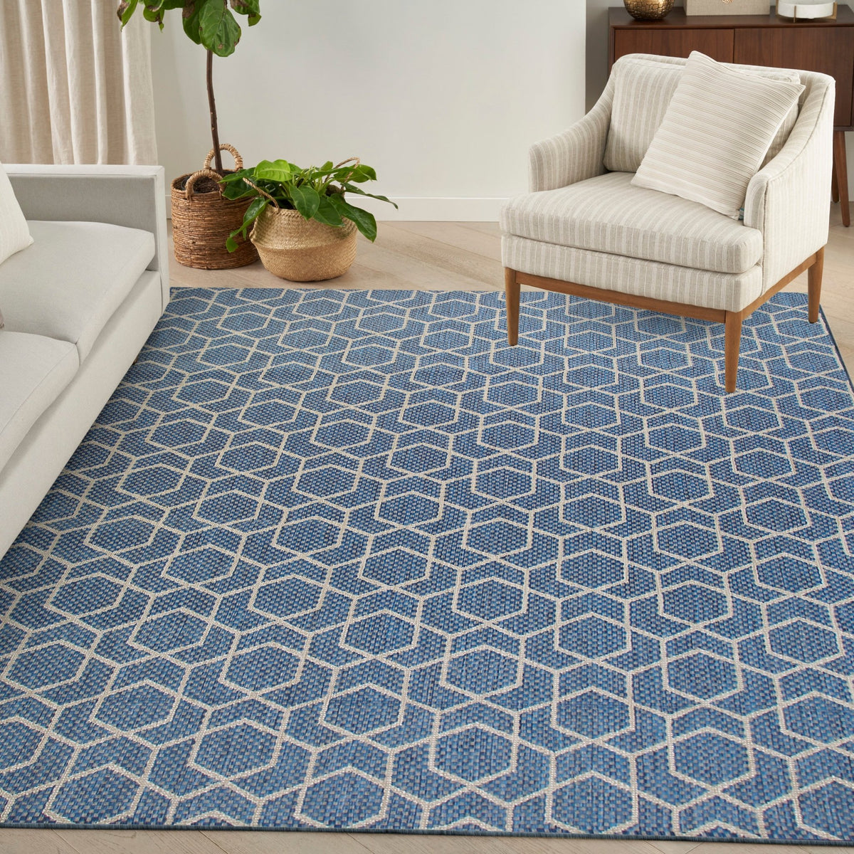 Nourison Horizon Indoor/Outdoor HOZ01 Denim Contemporary Area Rugs