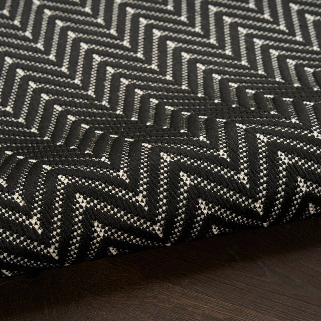 Nourison Horizon Indoor/Outdoor HOZ02 Black Contemporary Area Rugs - 841491126677