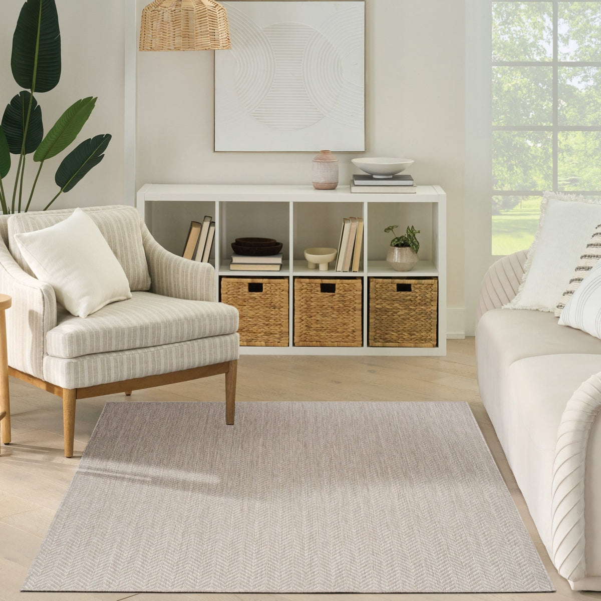 Nourison Horizon Indoor/Outdoor HOZ02 Grey Contemporary Area Rugs