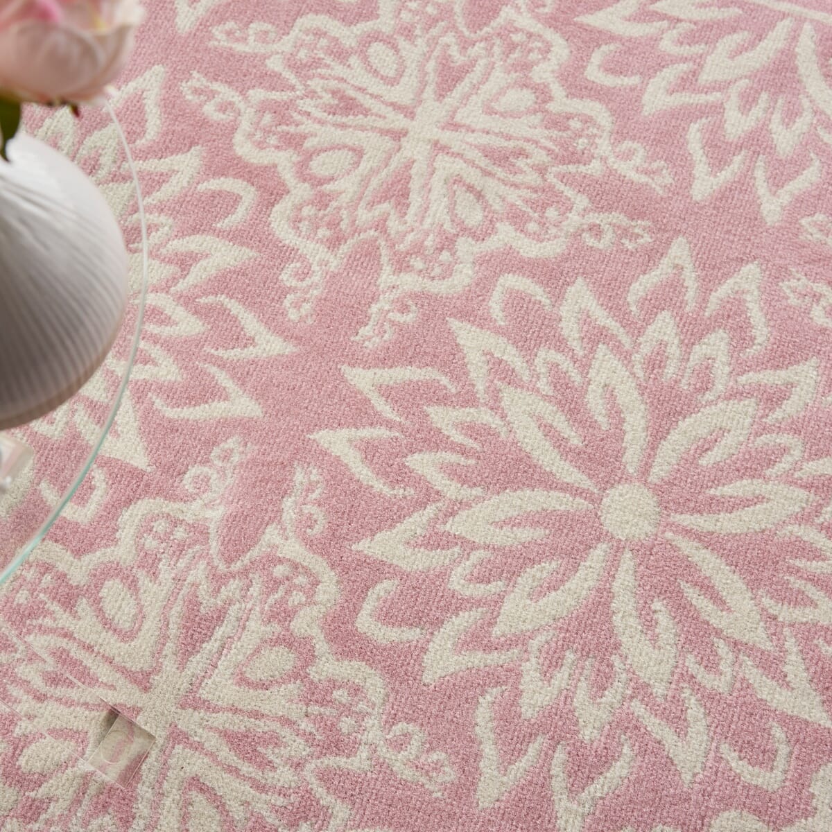 Nourison Jubilant Jub06 Ivory / Pink Rugs - Nourison - 99446478528