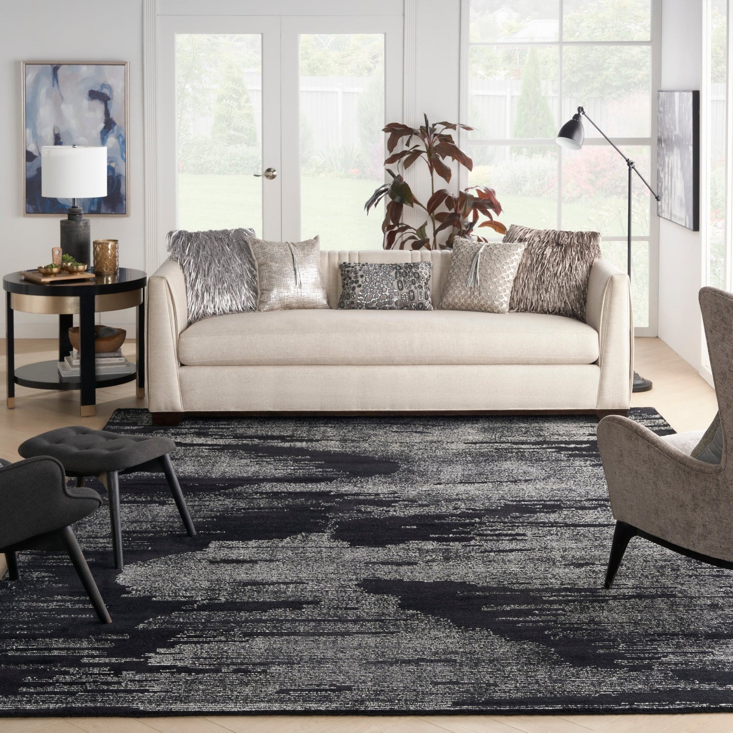 Nourison Michael Amini Ma30 Star Smr02 Black Ivory Rug - Nourison - 99446881335