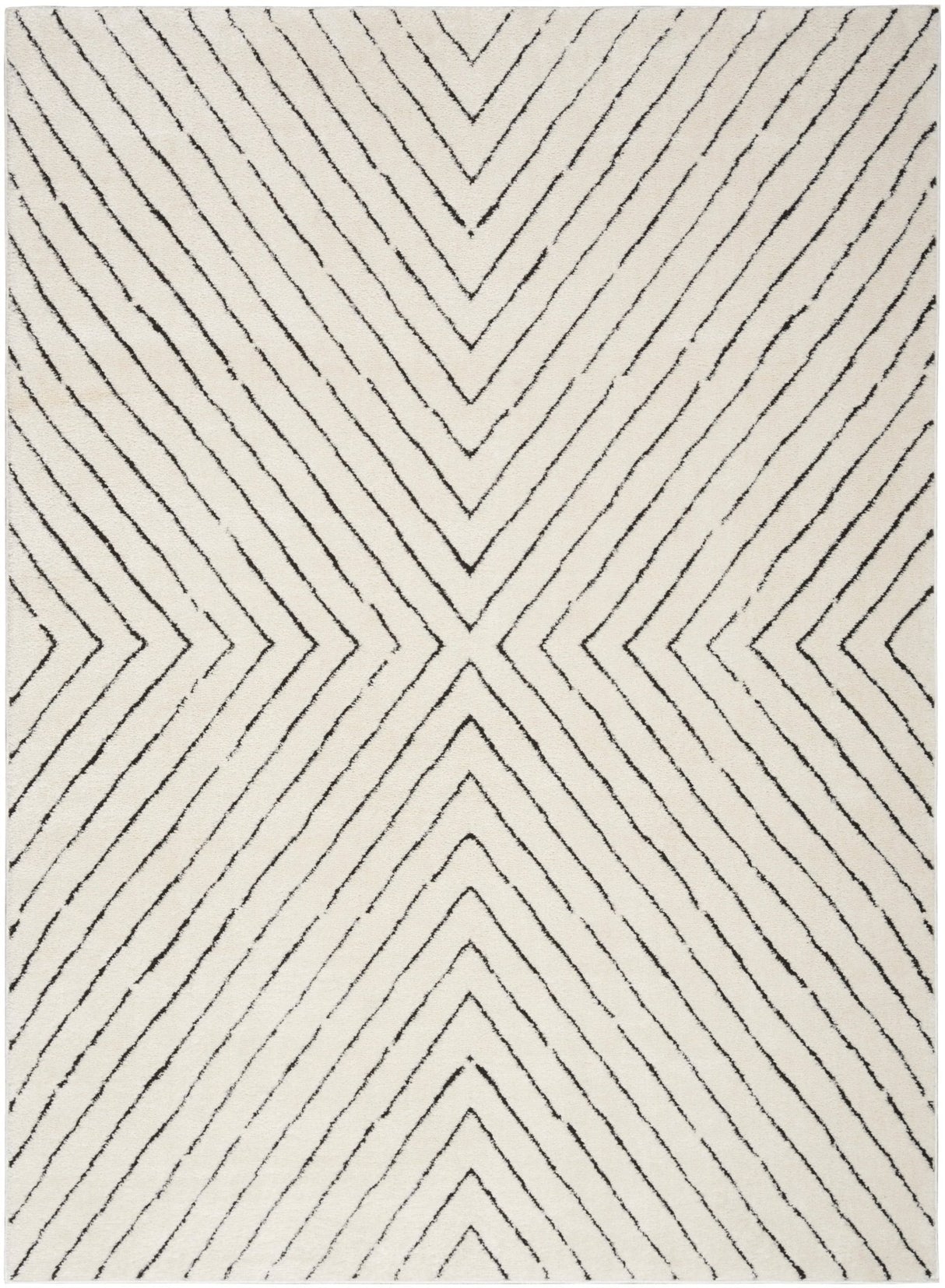 Nourison Modern Comfort Mnc01 Ivory Black Rug - Nourison - 99446923028