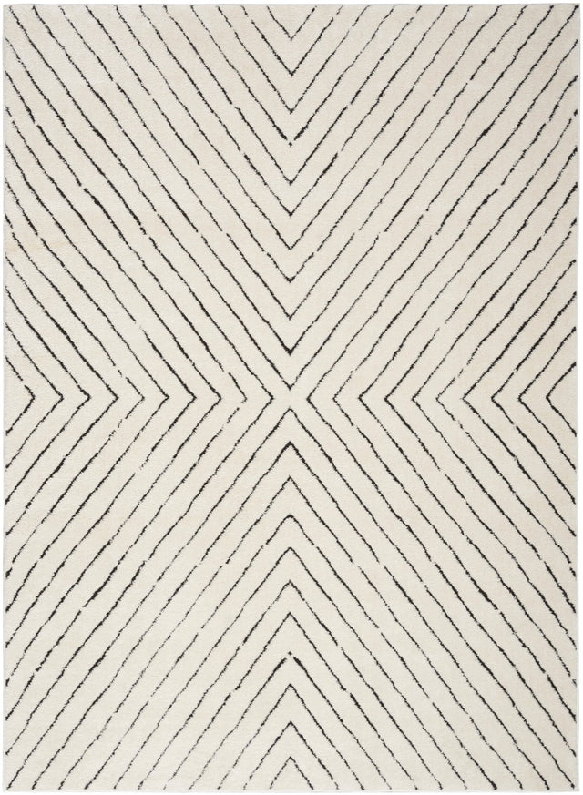 Nourison Modern Comfort Mnc01 Ivory Black Rug - Nourison - 99446923028