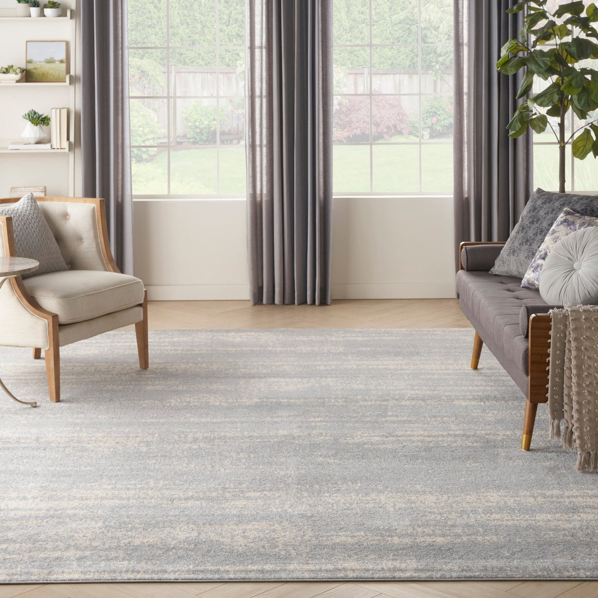 Nourison Nourison Essentials Nre03 Grey/Beige Rug - Nourison - 99446149152