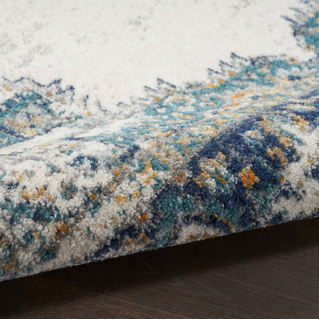 Nourison Passion Psn03 Ivory/Grey/Blue Rug - Nourison - 99446900807