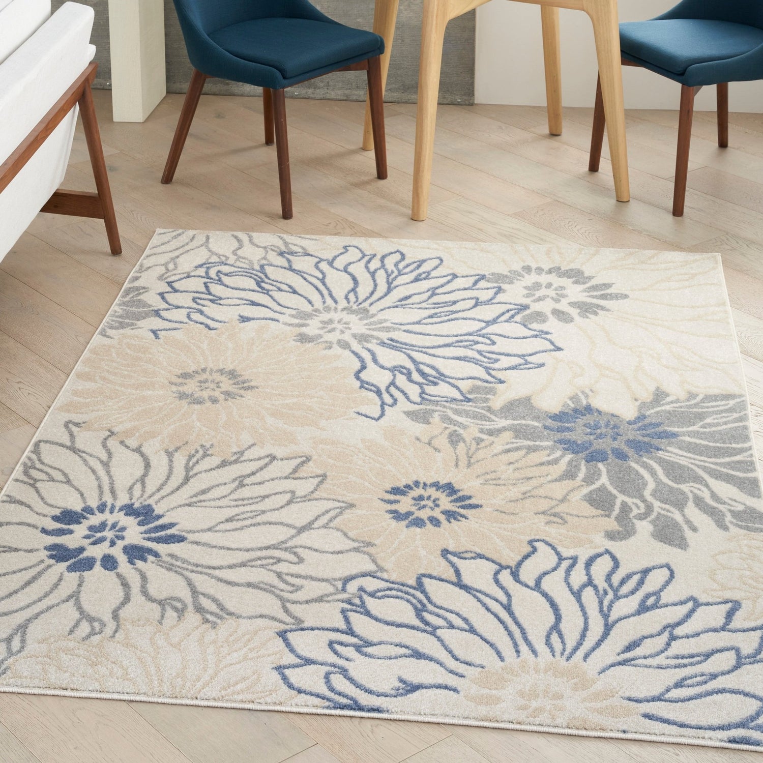 Nourison Passion Psn17 Ivory Grey Blue Rug - Nourison - 99446018724