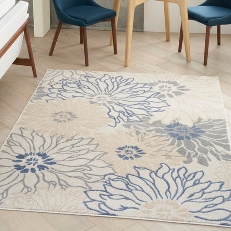 Nourison Passion Psn17 Ivory Grey Blue Rug - Nourison - 99446018724
