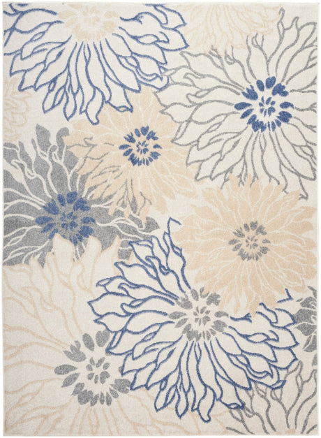Nourison Passion Psn17 Ivory Grey Blue Rug - Nourison - 99446018724