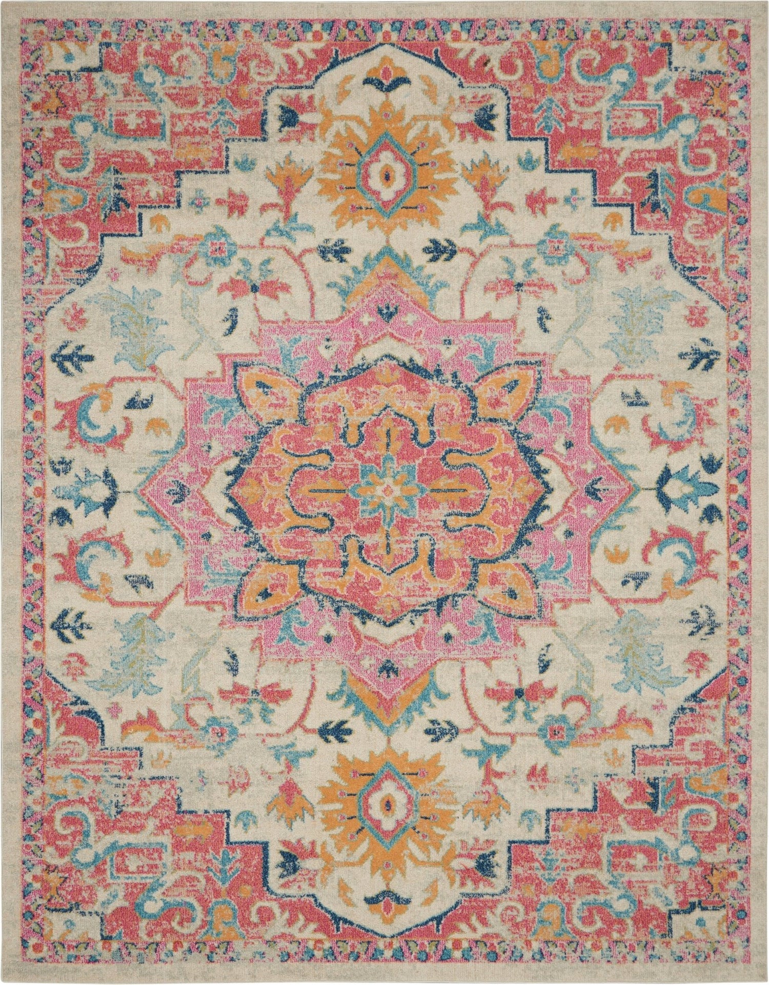 Nourison Passion Psn25 Ivory/Pink Rugs - Nourison - 99446748089