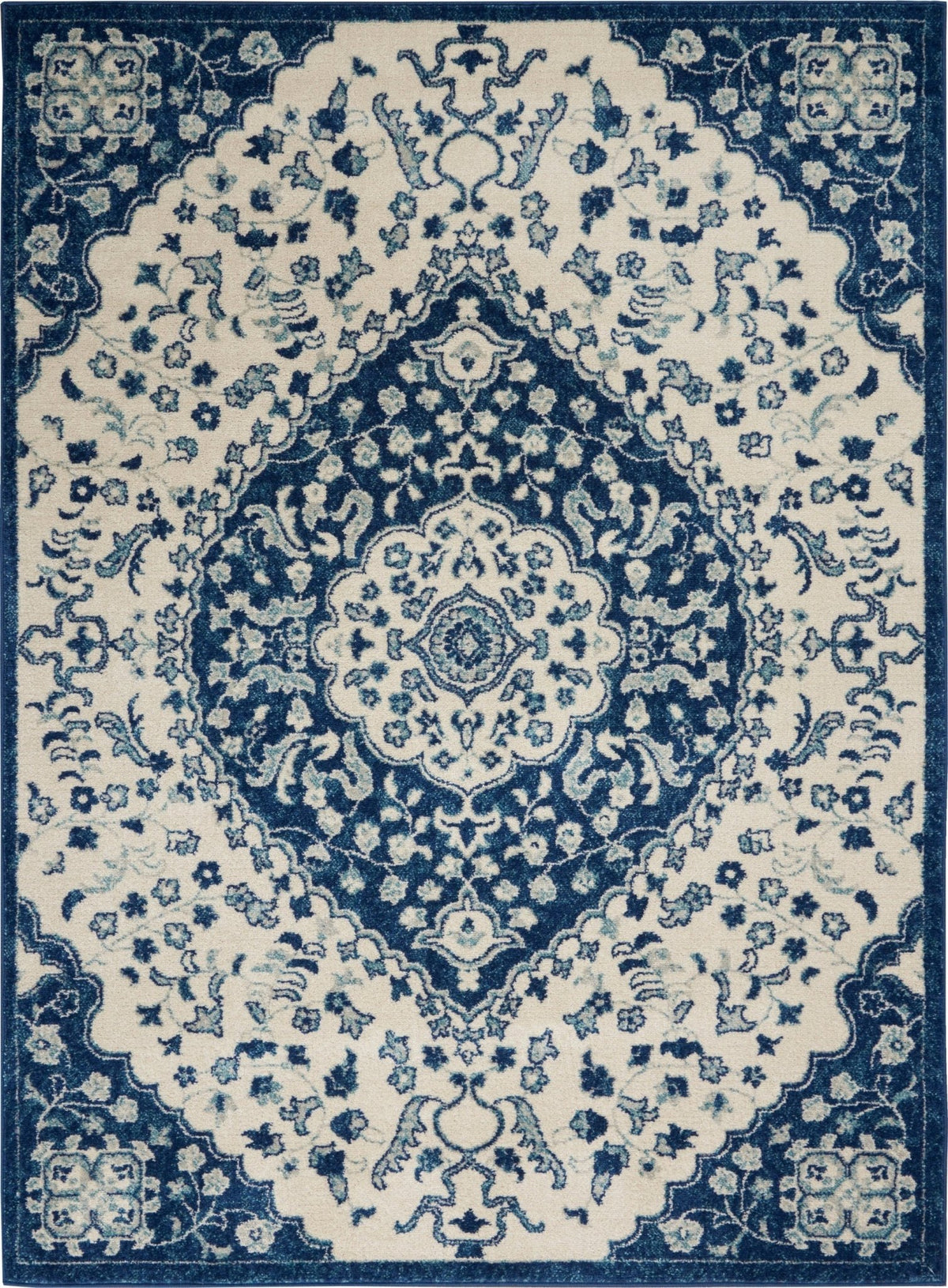 Nourison Passion Psn30 Ivory Blue Rug - Nourison - 99446766366