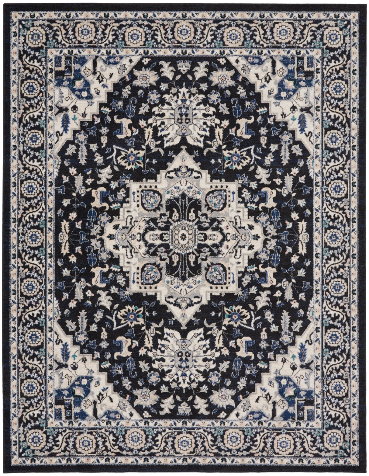 Nourison Passion Psn33 Black Ivory Rug - Nourison - 99446018908