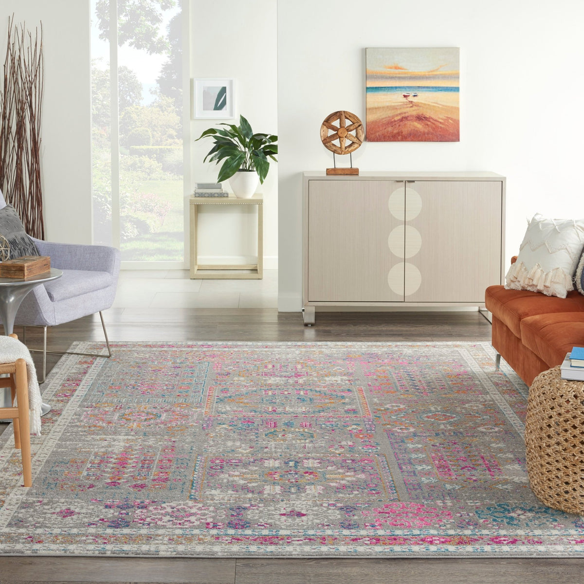 Nourison Passion Psn37 Grey/Multi Rugs - Nourison - 99446780577