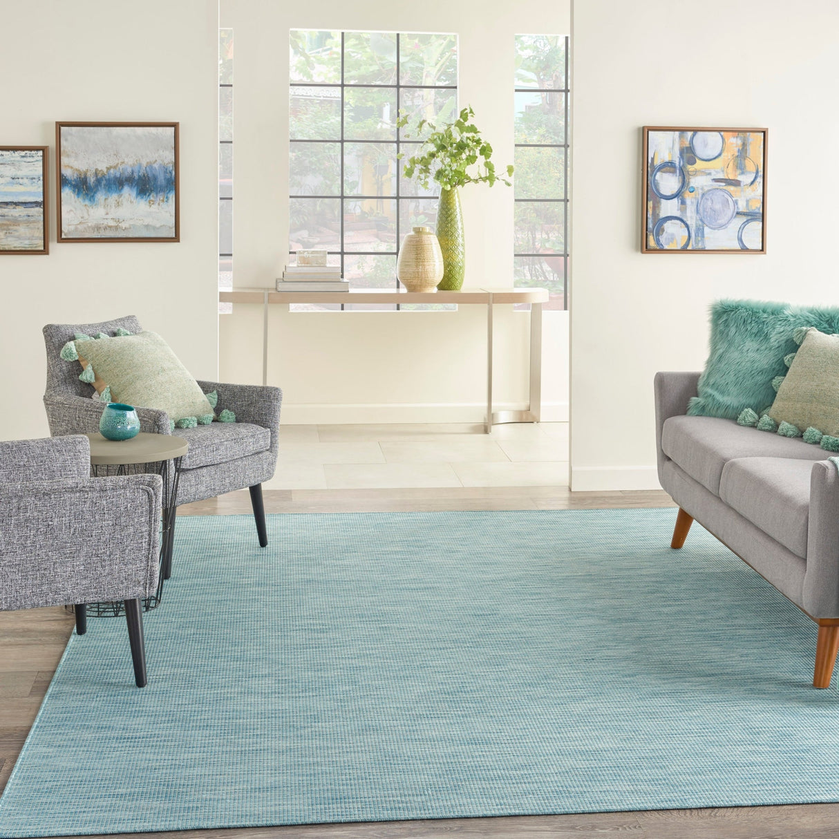 Nourison Positano Pos01 Aqua Rugs - Nourison - 99446790743