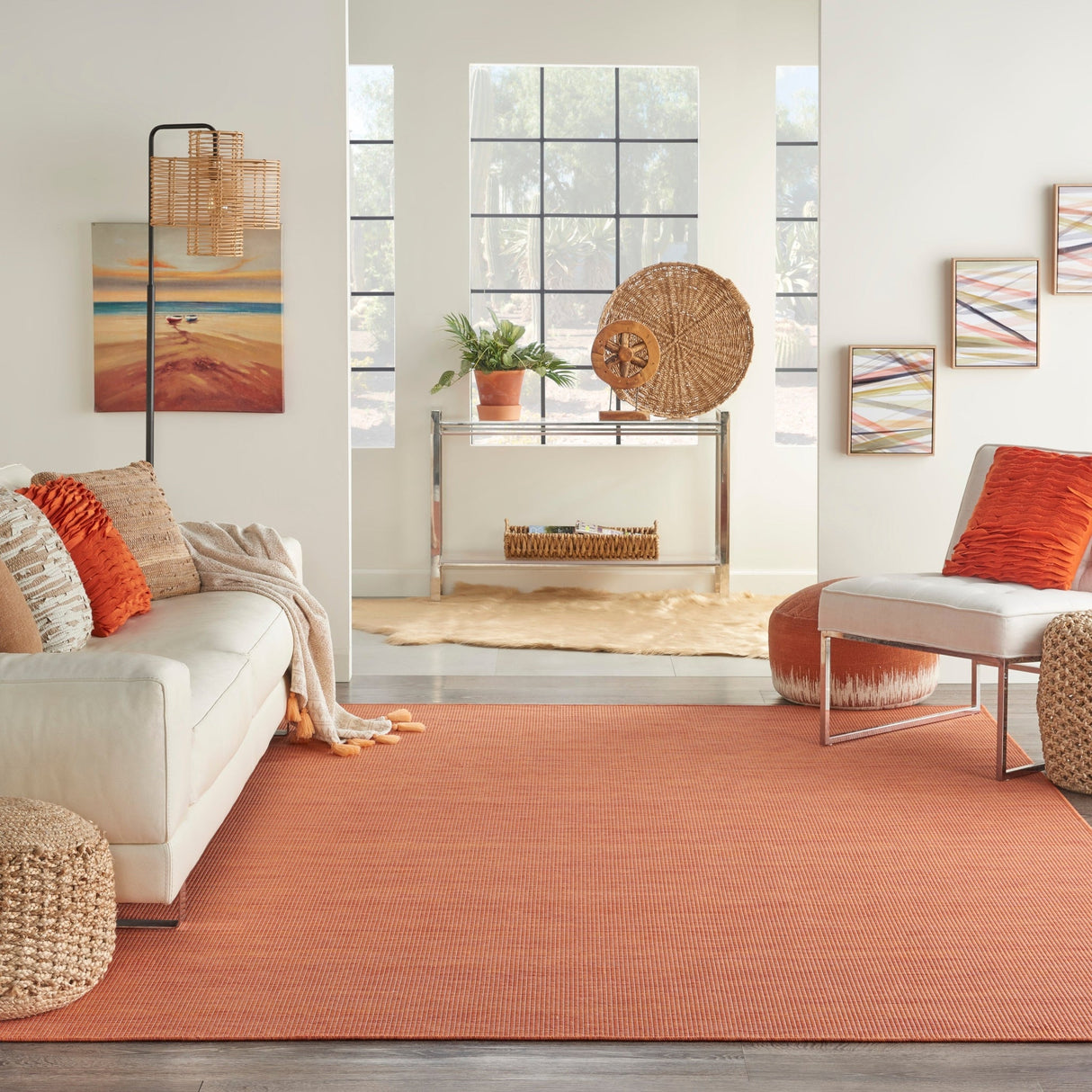 Nourison Positano Pos01 Terracotta Rugs - Nourison - 99446842398