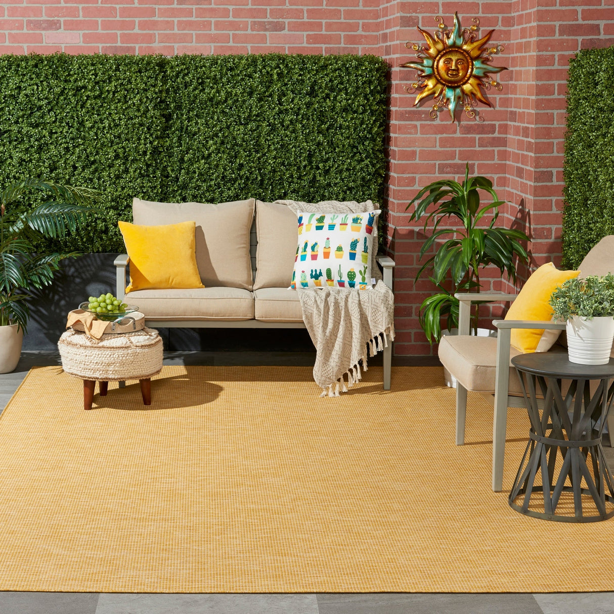 Nourison Positano Pos01 Yellow Rugs - Nourison - 99446791122