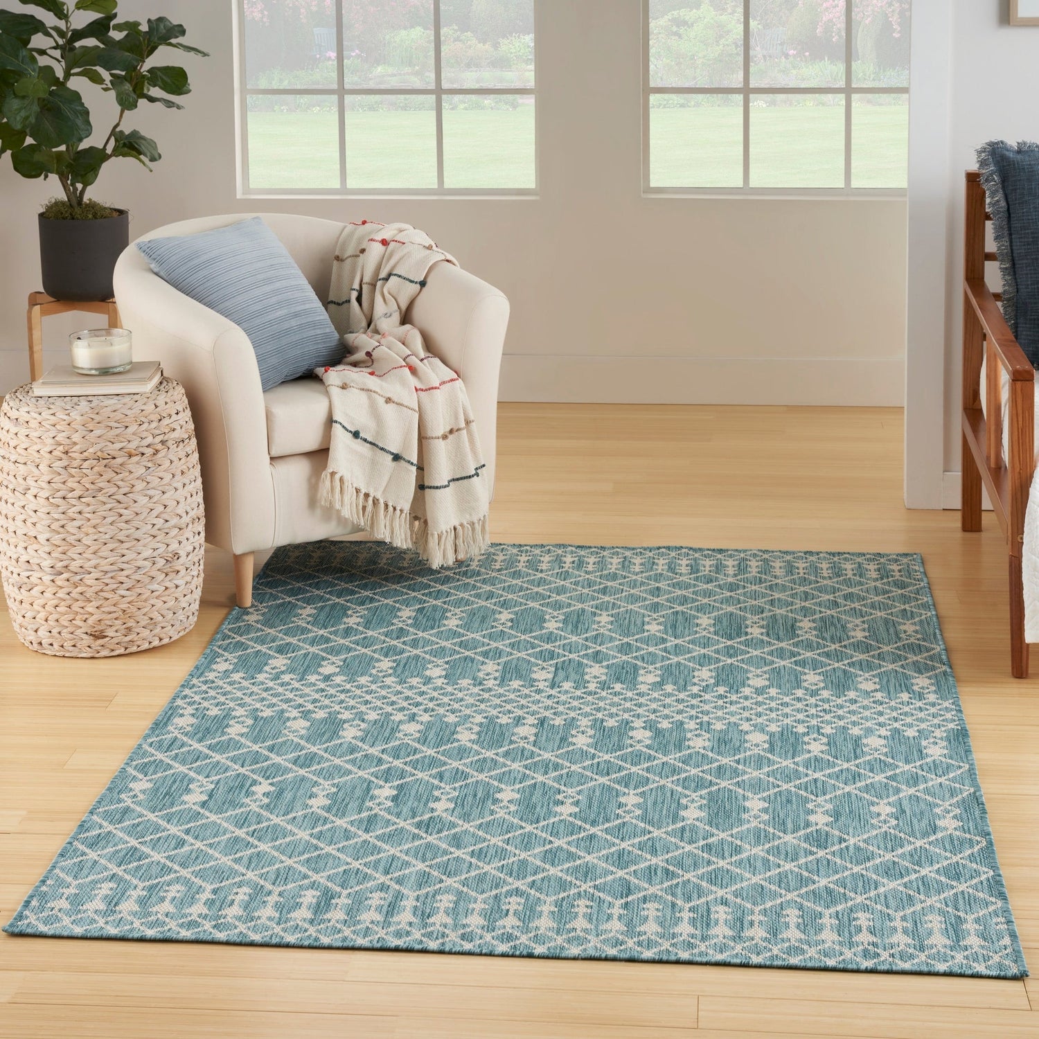 Nourison Positano Pos02 Aqua Rug - Nourison - 99446902498